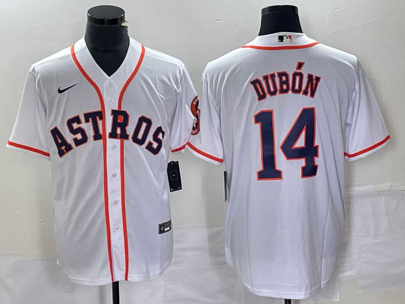 Men Houston Astros #14 Dubon White Nike Game 2023 MLB Jersey